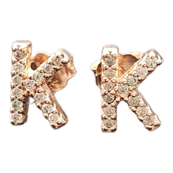 Jewelry - Sterling silver gold (K) earrings Cubic Zirconia